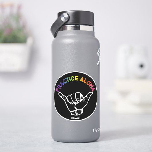Sticker Hawaii Pratique Aloha Shaka (Hang lâche) (HydroFlask)