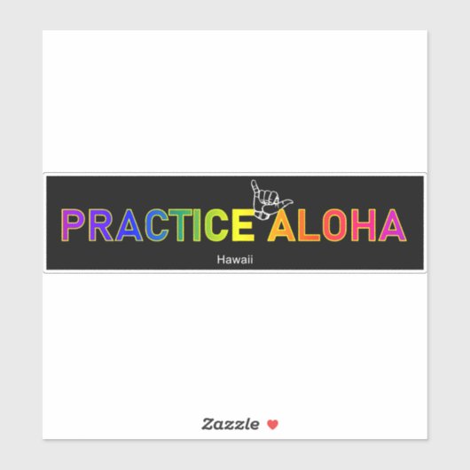 Sticker Hawaii Pratique Aloha Shaka (Hang lâche) (Feuille)