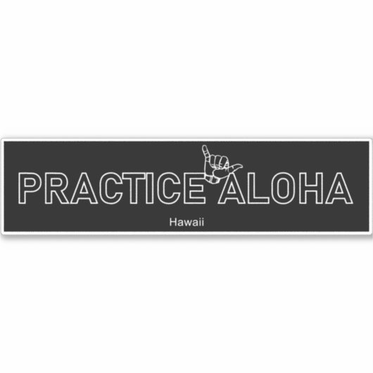 Sticker Hawaii Pratique Aloha Shaka (Hang lâche) (Devant)