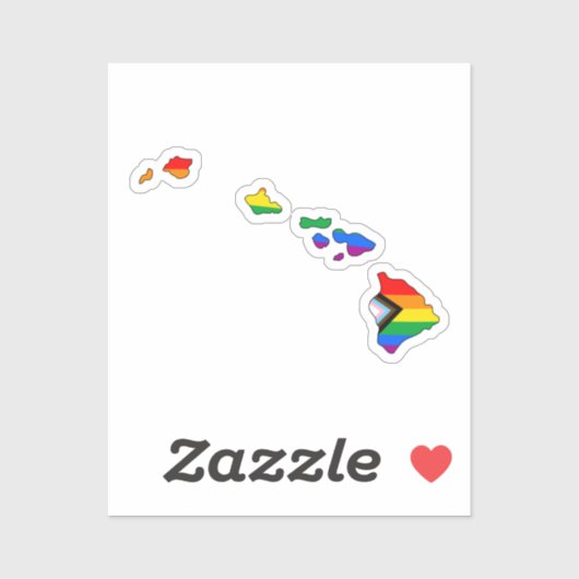 Sticker Hawaii Progress Pride (Feuille)