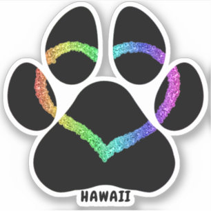 Sticker Hawaii Puppy Love Rainbow