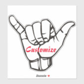 Sticker Hawaii Shaka Brah Wave Thunder_Cove (Feuille)