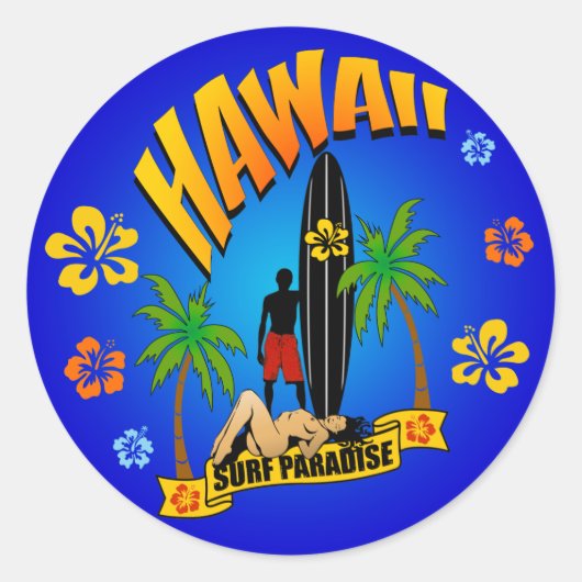 Sticker Hawaii Surfing (Devant)
