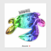 Sticker Hawaii Tribal Honu Rainbow (Feuille)