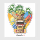 Sticker Hawaiian Tiki Surf (Feuille)