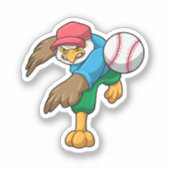 Sticker Hawk au baseball avec batte de baseball (Recto)