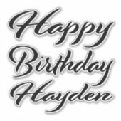 Sticker Hayden Nom Prénom Anniversaire de l'autocollant no (Devant)