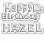 Sticker Hazel Happy Birthday (Devant)