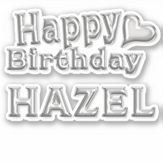 Sticker Hazel Happy Birthday (Devant)