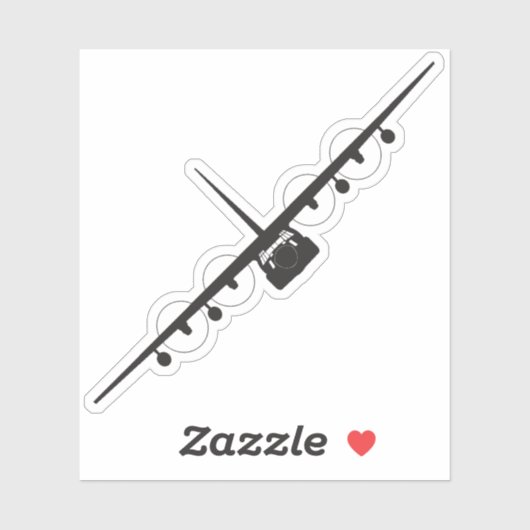 Sticker HC-130J Éffrayant vue avant Silhouette (Feuille)