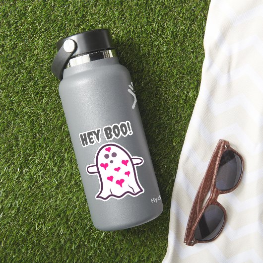 Sticker Hé Boo ! Fantôme couvert dans les coeurs (HydroFlask Insitu)