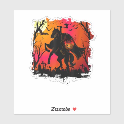 Sticker Headless Horseman Shirt Urban Legend Halloween Pum (Feuille)