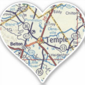 Sticker Heart Belton Temple Texas (Devant)