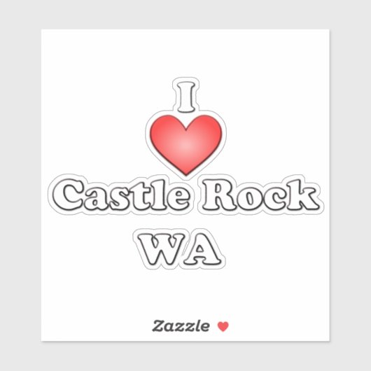 Sticker Heart Castle Rock WA (Feuille)