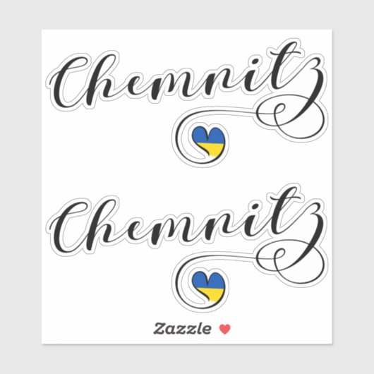 Sticker Heart Chemnitz, I Love Chemnitz, Allemagne (Feuille)