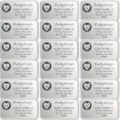 Sticker Heart Diamond Argent Mariage Adresse client Sticke (Devant)