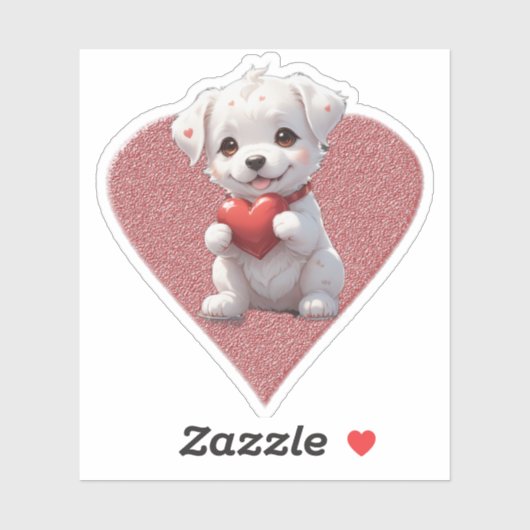 Sticker heart dog (Feuille)