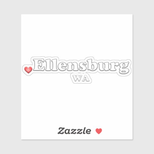 Sticker Heart Ellensburg WA (Feuille)