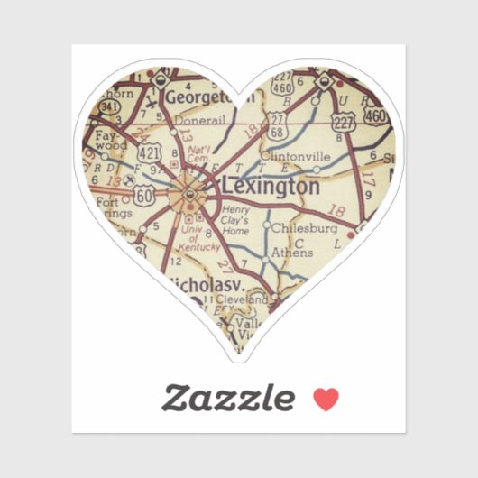 Sticker Heart Lexington KY (Feuille)