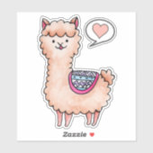 Sticker Heart Llama (Feuille)
