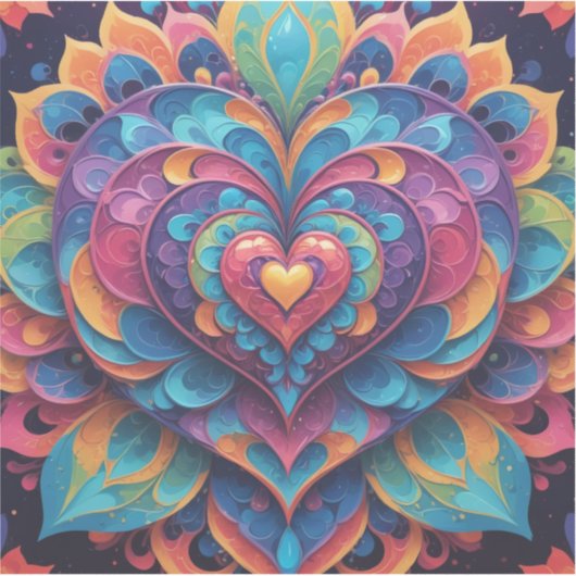 Sticker Heart Mandala (Devant)