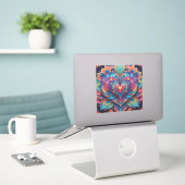 Sticker Heart Mandala (Ordinateur portable sur le bureau)