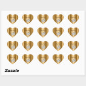 Sticker Heart MASK Gold Silver Party (Feuille)