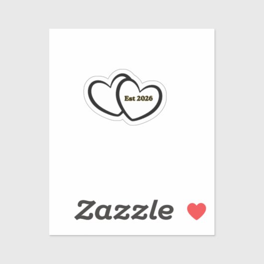 Sticker Heart outline Bride Groom Wedding (Feuille)