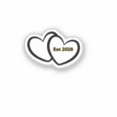 Sticker Heart outline Bride Groom Wedding (Recto)