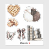 Sticker Heart Pie Lambs Chocolate Chip Cookie Butterfly   (Feuille)