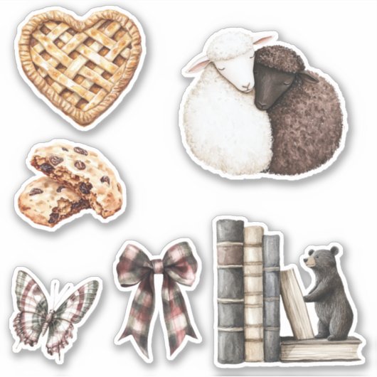 Sticker Heart Pie Lambs Chocolate Chip Cookie Butterfly   (Devant)