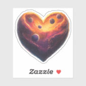 Sticker Heart Planet Saint Valentin (Feuille)