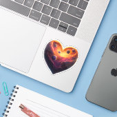 Sticker Heart Planet Saint Valentin (Ordinateur portable avec iPhone)