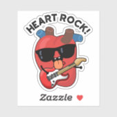 Sticker Heart Rock Funny Music Pun (Feuille)