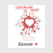Sticker Heart Splash Art – Creative Love Expression Design (Feuille)