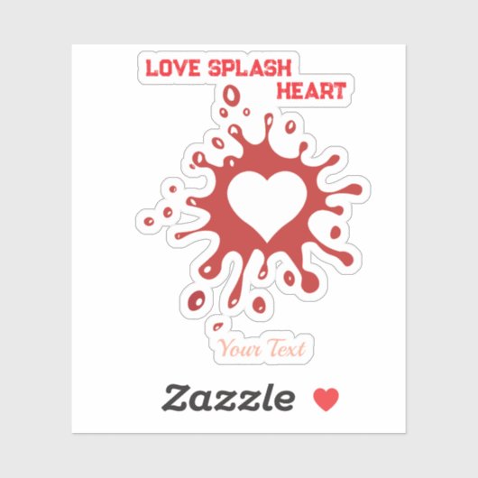 Sticker Heart Splash Art – Creative Love Expression Design (Feuille)