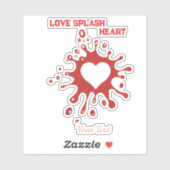 Sticker Heart Splash Art – Creative Love Expression Design (Feuille)
