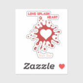 Sticker Heart Splash Art – Creative Love Expression Design (Feuille)