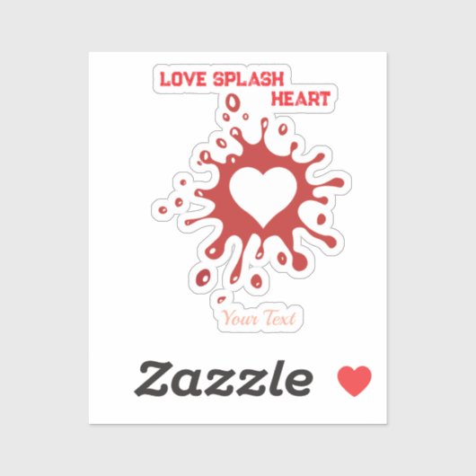 Sticker Heart Splash Art – Creative Love Expression Design (Feuille)
