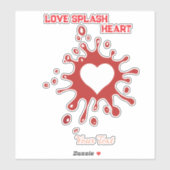 Sticker Heart Splash Art – Creative Love Expression Design (Feuille)