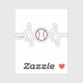Sticker Heartbeat de baseball (Feuille)