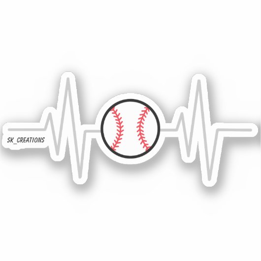 Sticker Heartbeat de baseball (Recto)