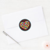 Sticker Hearts Love en couleur vive (Enveloppe)