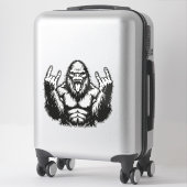 Sticker Heavy Metal Headbanger Sasquatch Rock On (Sur valise)