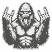 Sticker Heavy Metal Headbanger Sasquatch Rock On (Devant)