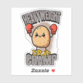 Sticker Heavyweight Spud Champ Boxing Potato  (Feuille)