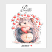 Sticker Hedgehog Valentine (Feuille)