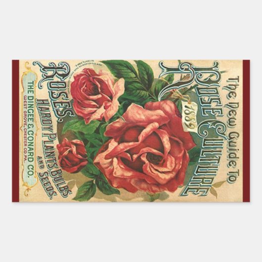 Sticker  Heirloom Rozen 1889 Roos Cultuur (Voorkant)