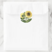 Sticker Heirloom Tournesol Fleur botanique florale (Sac)