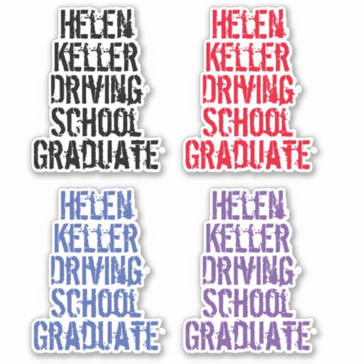 Sticker Helen Keller école de conduite pour les Aveugles (Devant)